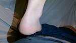 THE MIstress CRUSHES THE SLAVES BALLS WITH a SHOE UNDER THE FEET