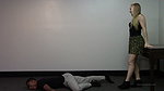 The girl beats the guy s balls like a punching bag 2