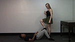 The girl beats the guy s balls like a punching bag 2