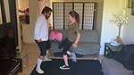 The guy checks his balls to see how strong they are