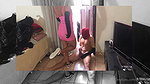 The guy jerks off and takes strong blows to the balls