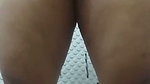 A big breast widow show in the bathroom