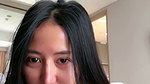 Asian horny girl nude transparent lingerie masturbate