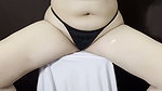 Asian Woman Shows Off Body Cosplay Sexy Flight Attendant