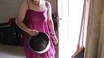 Balinese Girl , get fingering when cleaning house