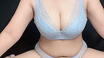 Beautiful hijab girl with white bra masturbates
