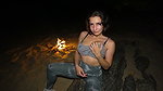 Blowjob and doggy on the beach at night by the fire