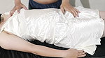 Busty Indian village girl fucked by masseuse using oil and creampie