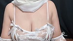 Hijab of the bride rocking on the bed