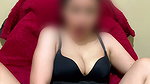 Horny Woman in Black Bra Spreads Legs Wide and Fingers Her Wet Pussy