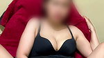 Horny Woman in Black Bra Spreads Legs Wide and Fingers Her Wet Pussy