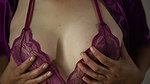Indonesia girl wearing purple satin lingerie ready to fuck