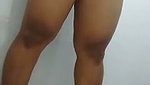 Indonesian maid shows off her plump body while washing clothes in the bathroom