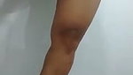 Indonesian maid shows off her plump body while washing clothes in the bathroom