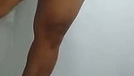 Indonesian maid shows off her plump body while washing clothes in the bathroom