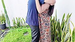 MILF fucking exib in the garden almost caught ( outdoor sex )