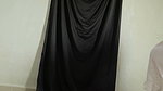 Muslim Hijab Indian-Style Satin Try-On – Curvy Big Ass & Shiny Fabric Tease