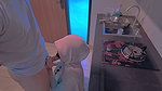My friend’s mother made me horny while washing dishes in the kitchen
