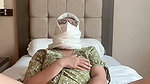 My green daisies girl masturbating with a dildo on the bed