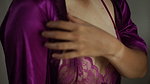 Satin Fetish Purple Sexy Lingerie