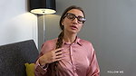Sex with an English tutor while no one is home! Glasses, jeans, POV blowjob, real sex