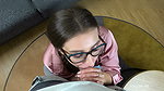 Sex with an English tutor while no one is home! Glasses, jeans, POV blowjob, real sex