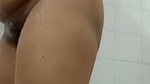 Sexy widow show off her boobs and jumbo ass in the bathroom
