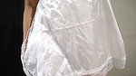 smooth and sexy white Indonesian girl wearing satin cosplay lingerie