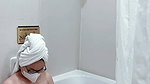 The charm of a black kebaya woman takes a shower and masturbates