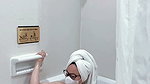 The charm of a black kebaya woman takes a shower and masturbates