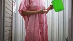 VOYEUR OF A PLUMP INDIAN WIFE IN A TRANSPARENT SATIN DRESS
