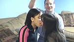 Geek Logan has banging threeosme with an ebony and his wife in bed