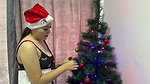 Hey Stepsister, Come and Grab My Balls! I Give My Sexy Stepsister a Hard Fuck After Putting up the Christmas Tree.