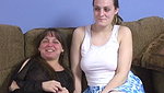 Hot teen gets muff dived by her midget friend for the camera