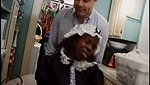 Hotel room fuck for white couple and midget maid