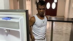 I See My Rich Stepsister Trapped in the Fridge, It Makes Me Horny to See Her Huge Ass, I End up Cumming on Her Belly