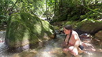 Little Dwarf Finds a Strange Woman Bathing in the River, Gets Horny Watching Her and Ends up Putting His Huge Cock in Her.