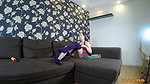 Midget feeling good in several layers of pantyhose