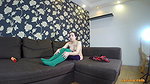 Midget feeling good in several layers of pantyhose