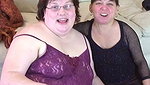 Midget muff dives and fucks a fat lesbian with a dildo
