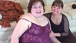 Midget muff dives and fucks a fat lesbian with a dildo