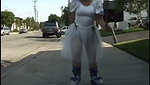Redhead midget babe gives head to handsome dude