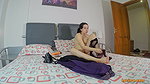 Sexy midget touching herself in sheer pantyhose