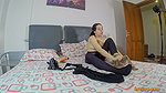 Sexy midget touching herself in sheer pantyhose