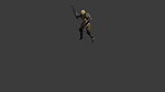a girl dancing with sword