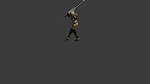 a girl dancing with sword
