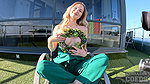 Luana – Gorgeous Blonde Summer Solstice Midsummer Flower Model Luana Finger Masturbating Outdoors