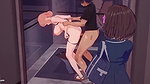 Chinese mom having times in lift
