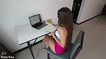 7Kriss Kiss Horny Guy Persuaded To Fuck His Gf While She Was Working Omg He Cum Twice Facial And Crempie