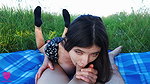 9Webtolove Evening Summer Sex In Nature In The Village On a Green Meadow During Sunset With a Hot Petite Wife